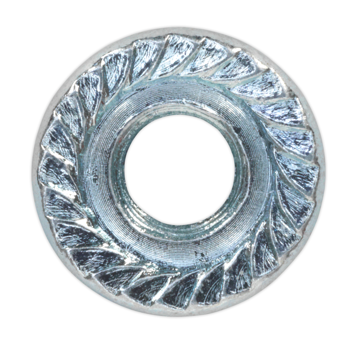 Sealey Zinc Plated Serrated Flange Nut DIN 6923 - M6 - Pack of 100 FN6