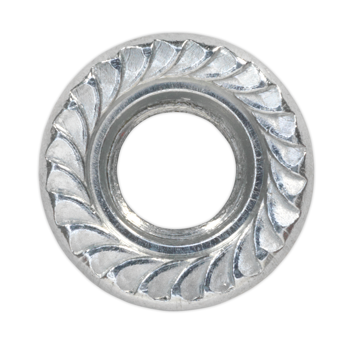 Sealey Zinc Plated Serrated Flange Nut DIN 6923 - M8 - Pack of 100 FN8