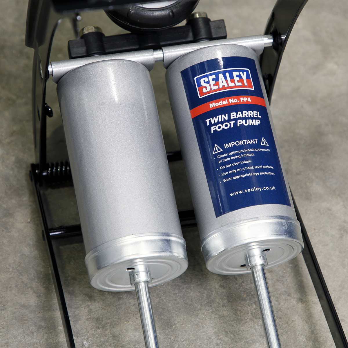 Sealey Twin Barrel Foot Pump FP4