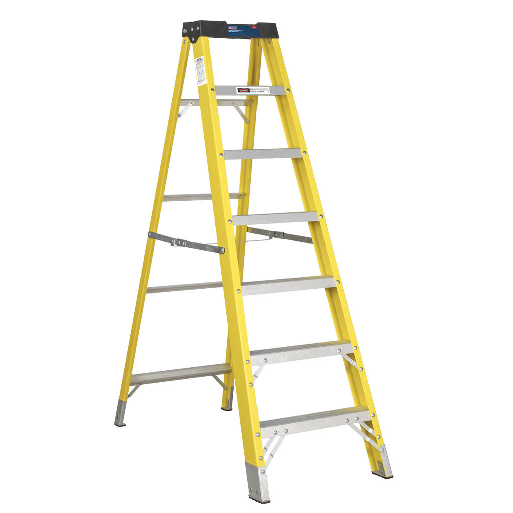 Sealey 6-Tread Trade Fibreglass Step Ladder EN 131 FSL7