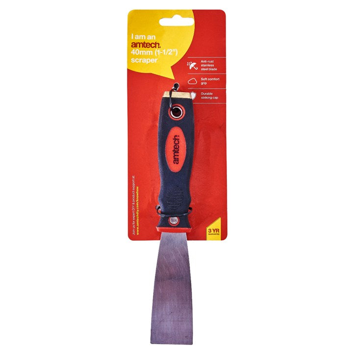 Amtech 40mm (1.5") Scraper  with soft grip handle G0660