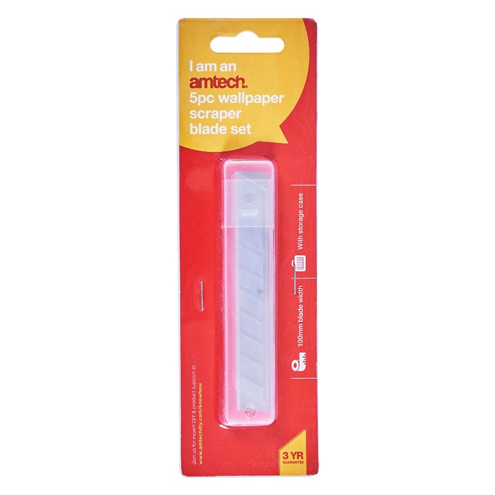 Amtech 5 Piece heavy duty wallpaper scraper blade set G0960A