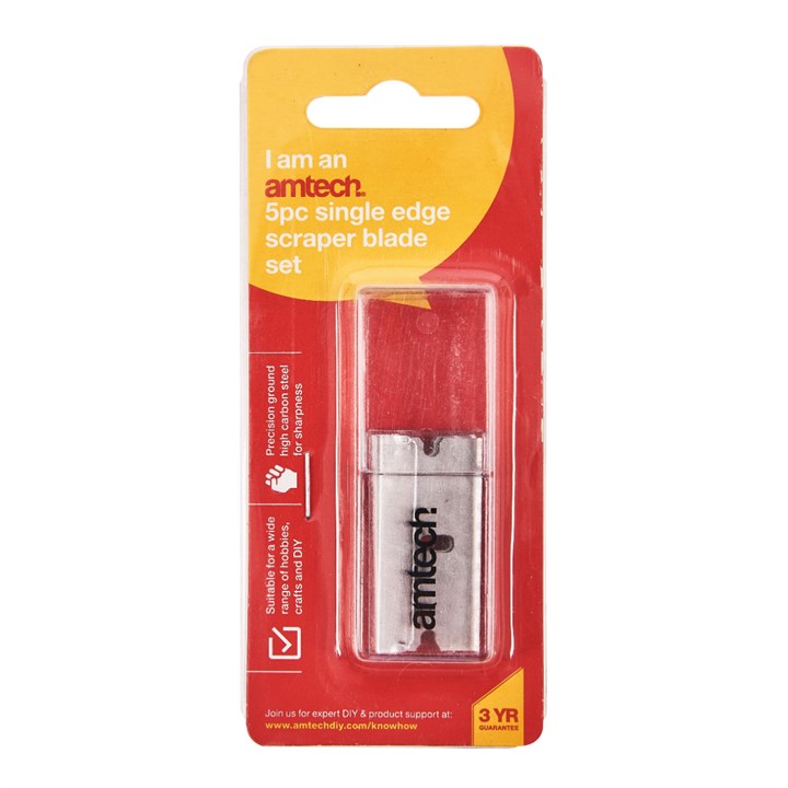 Amtech 5 Piece single edge scraper blade set G0968