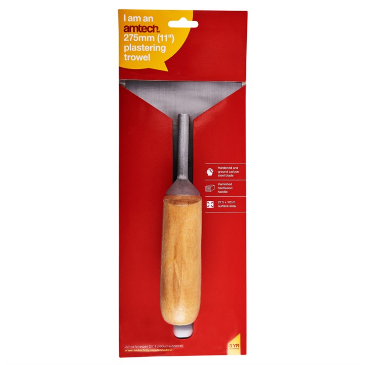 Amtech 280mm (11") Plastering trowel with wooden handle G1600