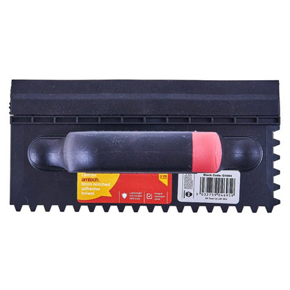Amtech Notched adhesive trowel with squeegee blade G1664