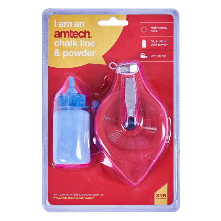 Amtech 2 Piece 30m (100ft) chalk line kit G3750B