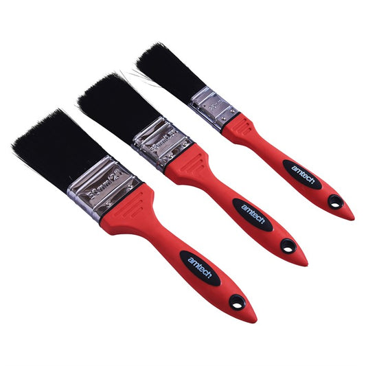 Amtech 3 Piece no bristle loss paint brush set G4385