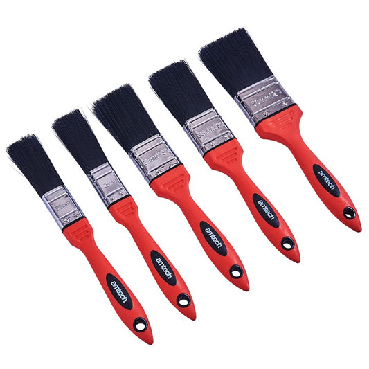 Amtech 5 Piece no bristle loss paint brush set G4390