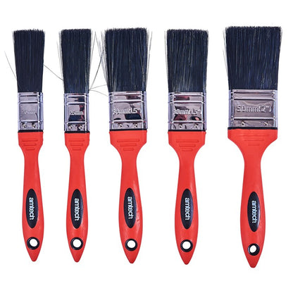Amtech 5 Piece no bristle loss paint brush set G4390