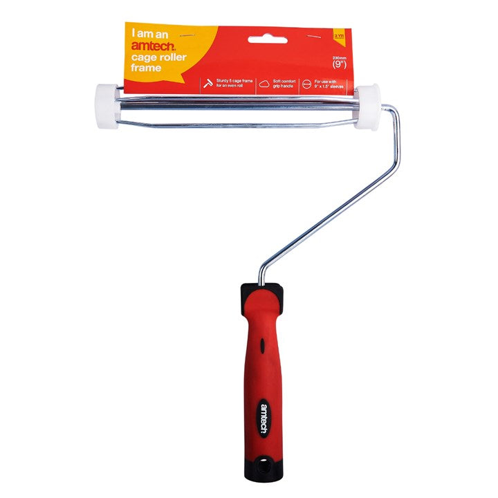 Amtech 225mm (9") 5 Cage roller frame with soft handle G4410