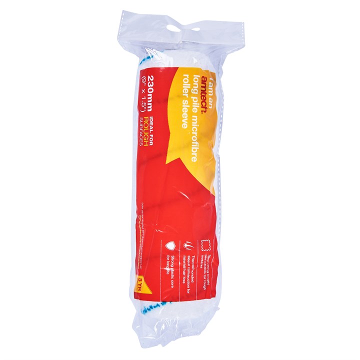 Amtech 230mm (9") x 38mm (1.5") Long pile (18mm) roller sleeve - microfibre G4435