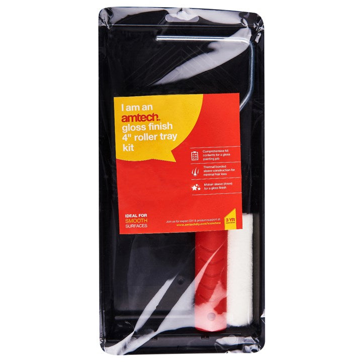 Amtech Gloss finish 100mm (4") roller tray kit G4475