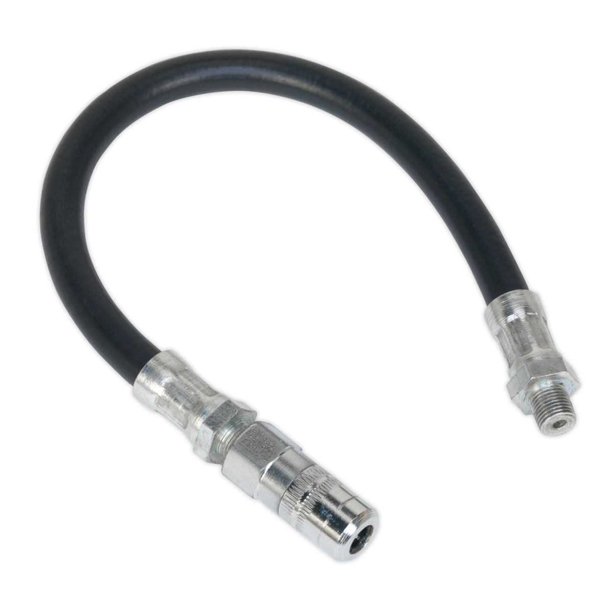Sealey 300mm Flexible Rubber Grease Gun Delivery Hose with 4-Jaw Connector GGHE300