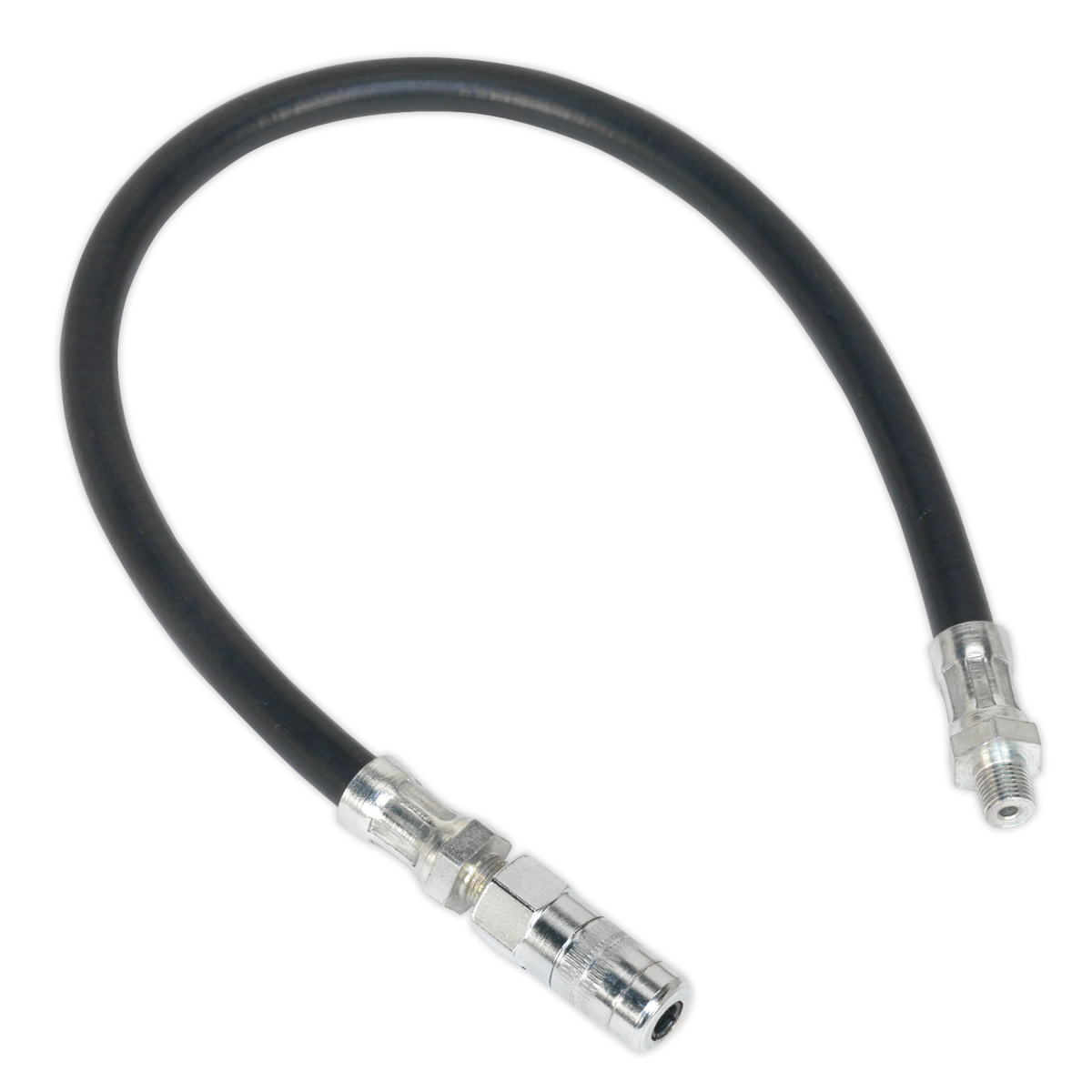 Sealey 450mm Flexible Rubber Grease Gun Delivery Hose with 4-Jaw Connector GGHE450