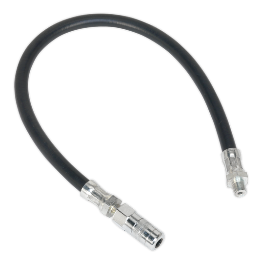 Sealey 450mm Flexible Rubber Grease Gun Delivery Hose with 4-Jaw Connector GGHE450
