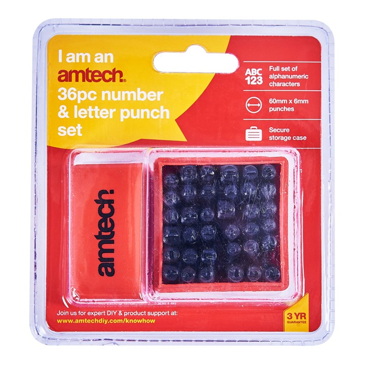 Amtech 36 Piece number and letter punch set H0500