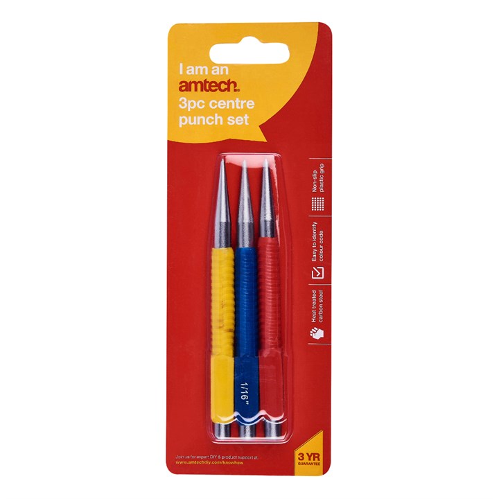 Amtech 3 Piece colour coded centre punch set H0865