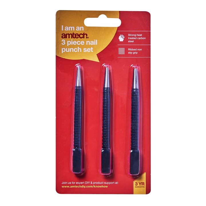 Amtech 3 Piece nail punch set H1000