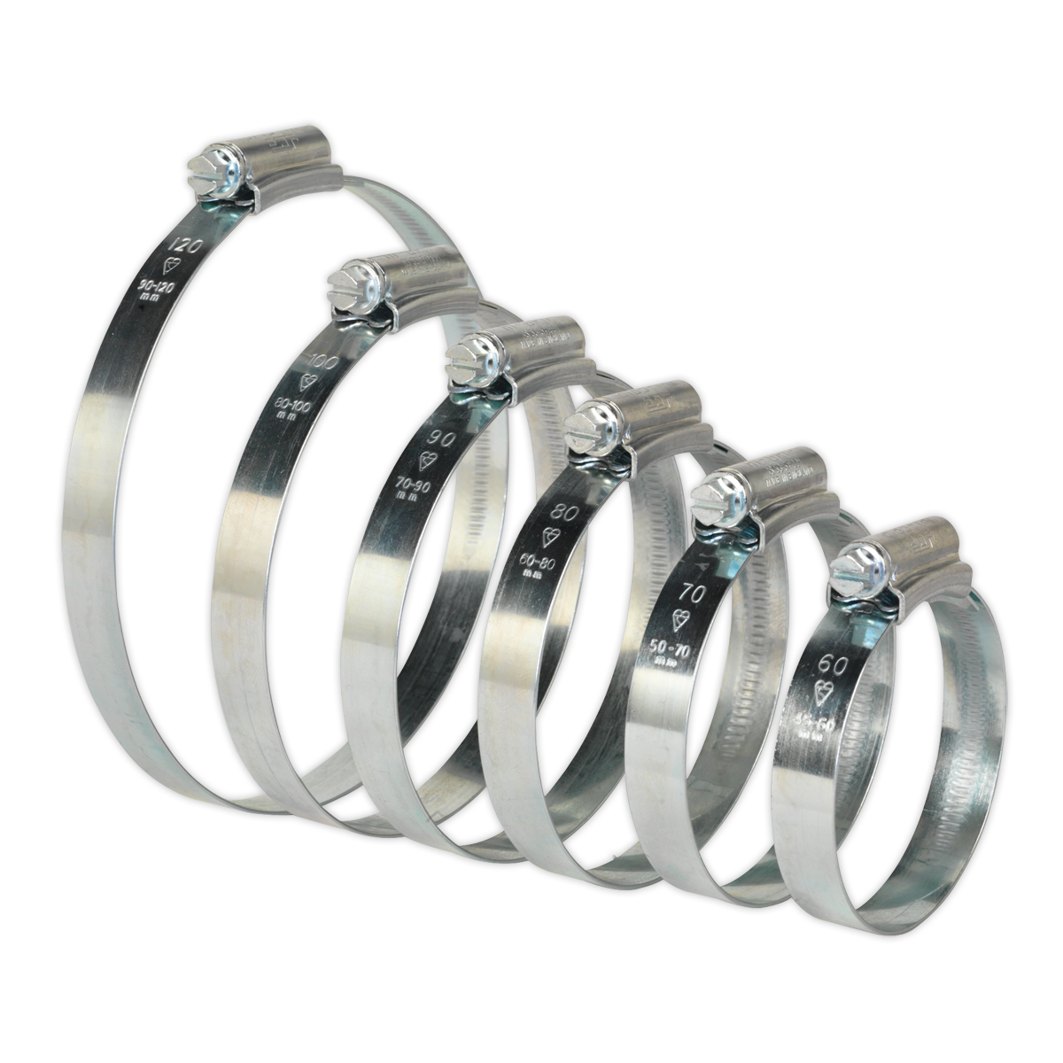 Sealey 26pc HI-GRIP® Hose Clip Assortment - Sizes Ø45-160mm HCJ26A