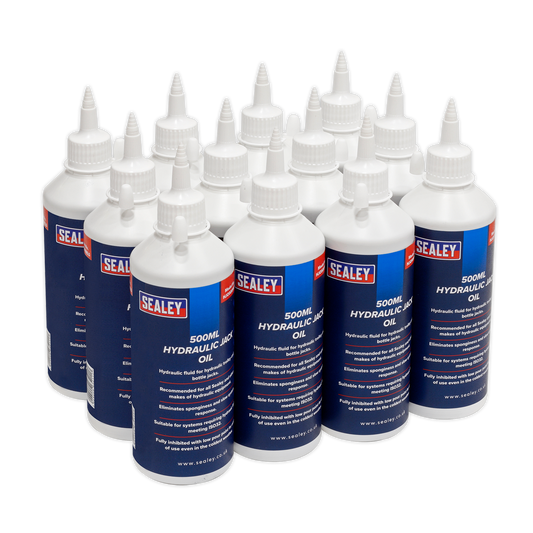 Sealey 500ml Hydraulic Jack Oil - Pack of 12 HJO/500ML