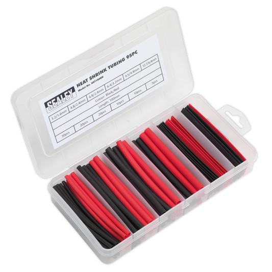 Sealey 95pc 100mm Heat Shrink Tubing Assortment - Black & Red HST100BR