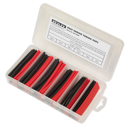 Sealey 95pc 100mm Heat Shrink Tubing Assortment - Black & Red HST100BR