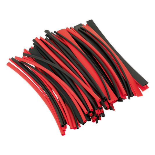 Sealey 100pc 200mm Heat Shrink Tubing - Black & Red HST200BR