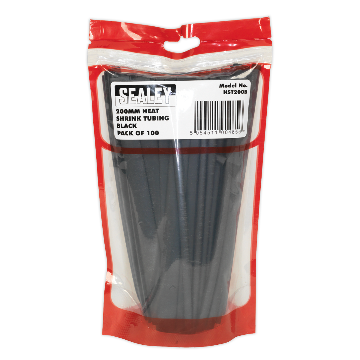 Sealey 100pc 200mm Heat Shrink Tubing - Black HST200B