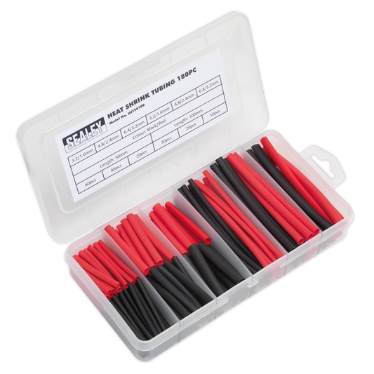 Sealey 180pc 50 & 100mm Heat Shrink Tubing Assortment - Black & Red HST501BR