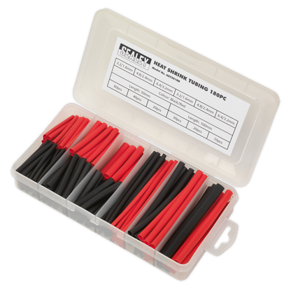 Sealey 180pc 50 & 100mm Heat Shrink Tubing Assortment - Black & Red HST501BR