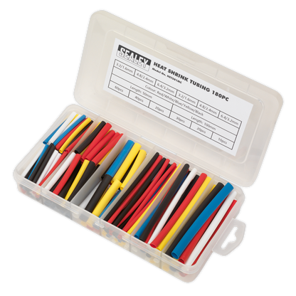 Sealey 180pc 50 & 100mm Heat Shrink Tubing Assortment - Mixed Colours HST501MC