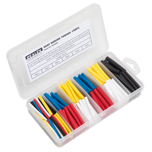 Sealey 190pc 50mm Heat Shrink Tubing Assortment - Mixed Colours HST50MC