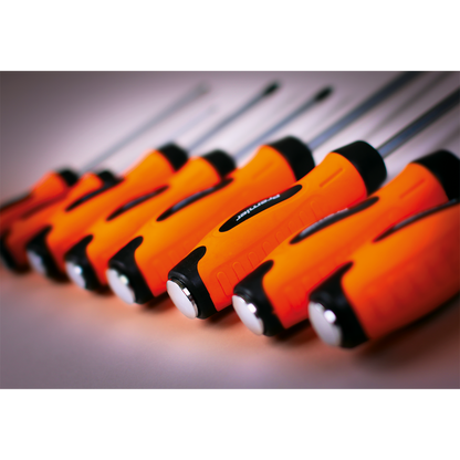Sealey 8pc Hammer-Thru Screwdriver Set - Hi-Vis Orange HV004