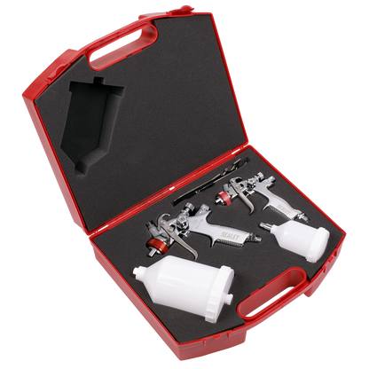 Sealey HVLP Top Coat/Touch-Up Gravity Feed Spray Gun Set HVLP774