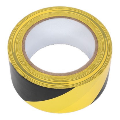 Sealey 50mm x 33m Black/Yellow Hazard Warning Tape HWTBY