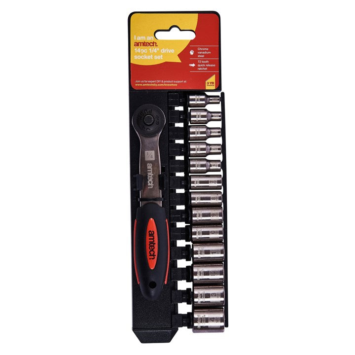 Amtech 14 Piece 1/4" socket set I0350
