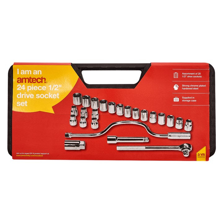 Amtech 24 Piece 1/2" socket set I0400
