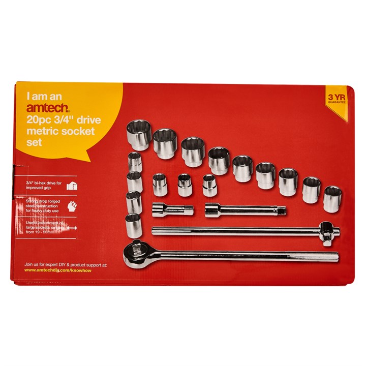 Amtech 20 Piece 3/4'' socket set I0950