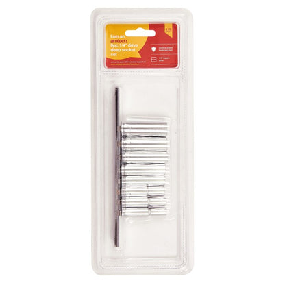 Amtech 9 Piece 1/4” metric deep socket set I6400