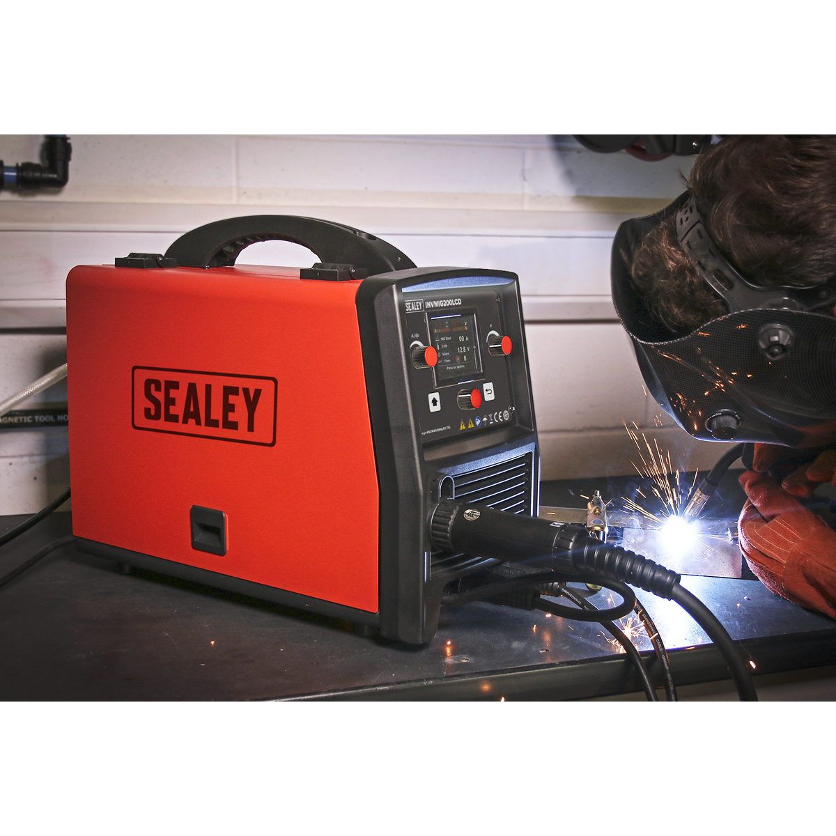 Sealey 200A MIG, TIG & MMA Inverter Welder with LCD Screen INVMIG200LCD
