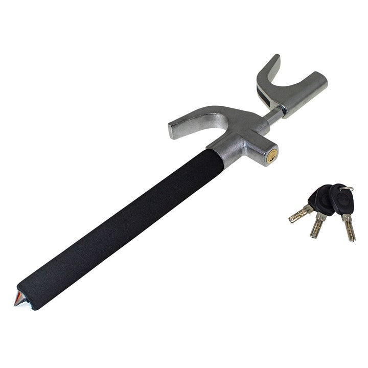 Amtech Adjustable steering wheel lock with emergency glass hammer J0507