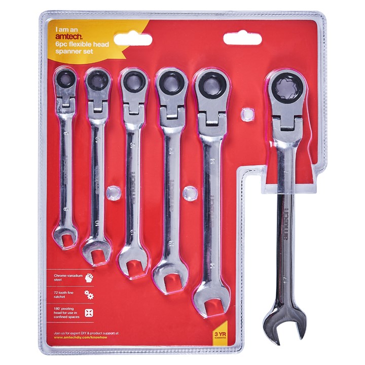 Amtech 6 Piece flexible gear spanner set K1450