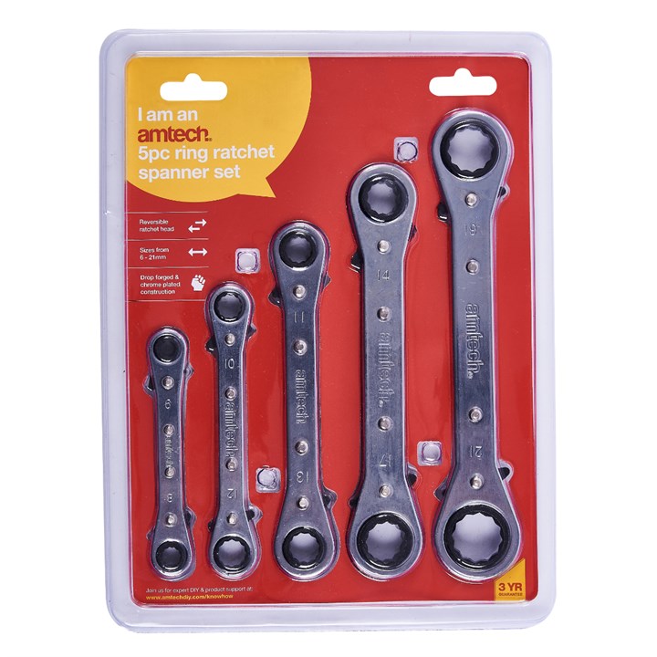 Amtech 5 Piece ring ratchet spanner set K1500