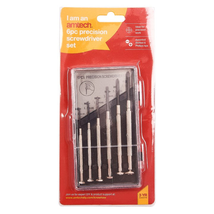 Amtech 6 Piece precision screwdriver set L0400