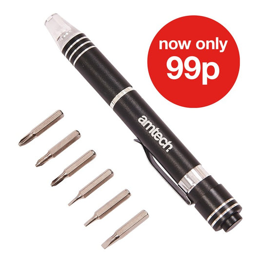 Amtech 6-in-1 LED precision screwdriver set L0495