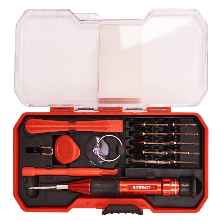 Amtech 17 Piece precision phone and computer repair tool set L0532