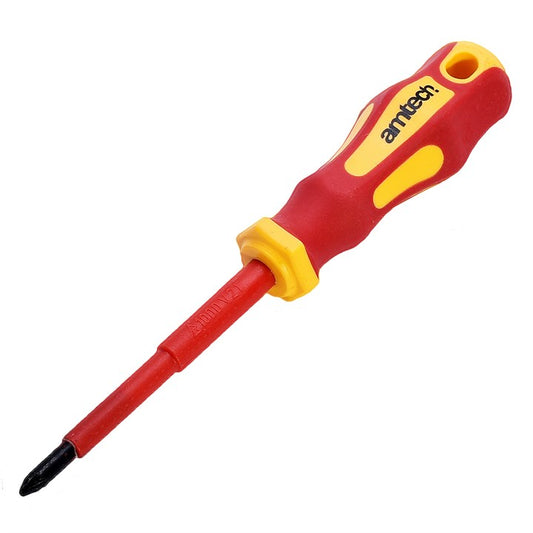 Amtech 80mm Pozidriv™ VDE™ 1000V electrical screwdriver with PZ 1 tip L0652