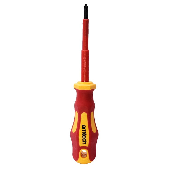 Amtech 80mm Pozidriv™ VDE™ 1000V electrical screwdriver with PZ 1 tip L0652