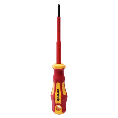 Amtech 100mm Pozidriv™ VDE™ 1000V electrical screwdriver with PZ 2 tip L0653