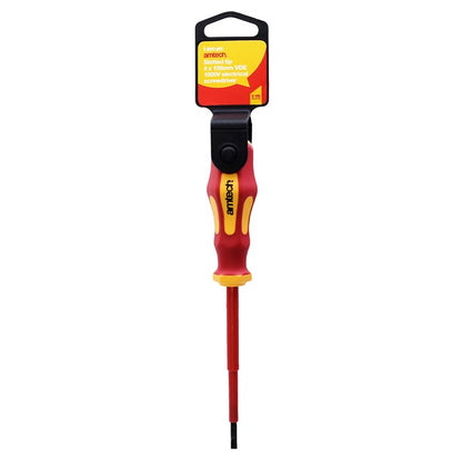 Amtech 4mm x 100mm slotted VDE™ 1000V electrical screwdriver L0658